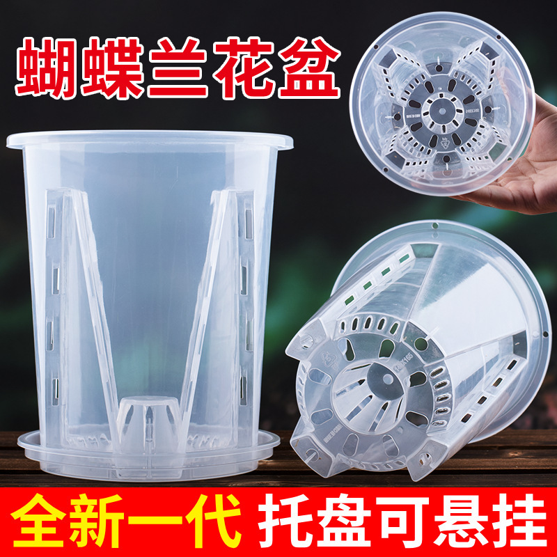 New Phalaenopsis Special Flower Pot Transparent Castle Peak Pot Orchid Seaweed Taro Plastic Breathable Root Control Pot Thickened