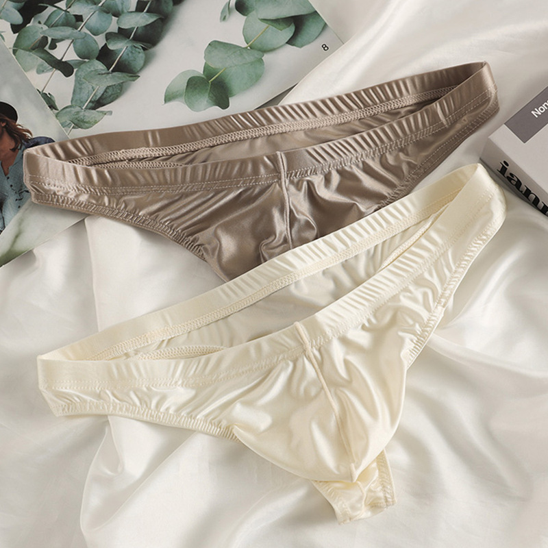 Summer Men's Thin Underwear, High-End and Stylish Satin Cool Breathable Thong, Sexy Shorts for Young Men