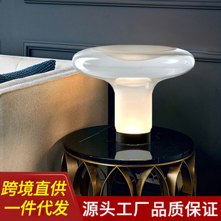 Simple Glass Bedside Lamp Modern Designer Creative Model Room Hotel Homestay Studio Advanced Reading Desk Lamp
