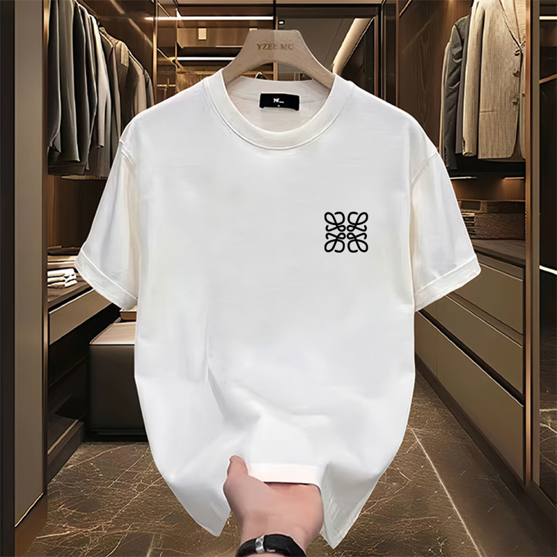 2024 Summer New Pure Cotton Printed T-Shirt Men's Half-Sleeved Round Neck Casual Fashion Short-Sleeved Tops Trendy Brand 2024 Summer New Pure Cotton Printed T-Shirt Men's Half-Sleeved Round Neck Casual Fashion Short-Sleeved Tops Trendy Brand
