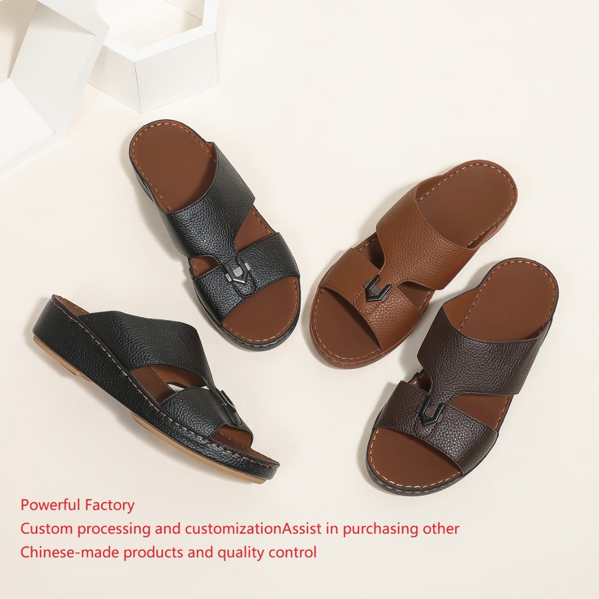 Cross-Border Best-Selling Lightweight Slippers in the Middle East, New Fashionable Trendy Foreign Trade Large Size Open-Toe Casual Sandals for Men