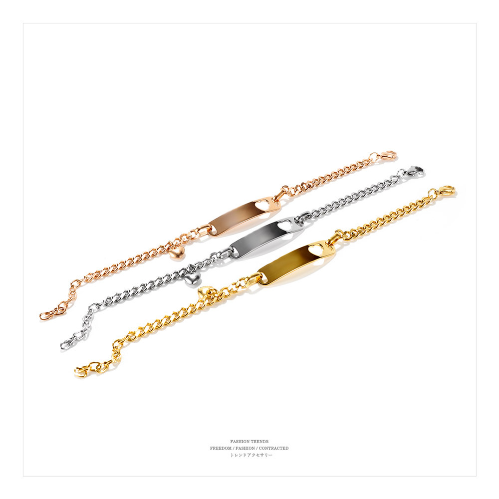 New Fashion, Everyday Versatile, Casual Instagram, Unique Design, Stainless Steel Smooth Surface Hollow Heart Titanium Steel Bracelet for Women_voghion.com