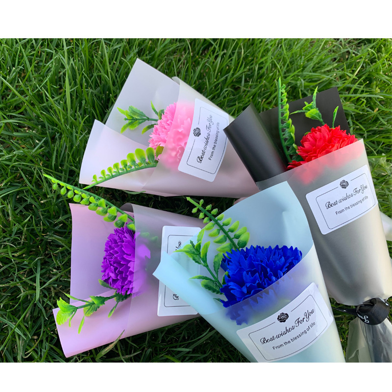 New Mother's Day Single Carnation Bouquet 520 Valentine's Day Simulated Rose Scented Soap Flower Event Promotion Gift
