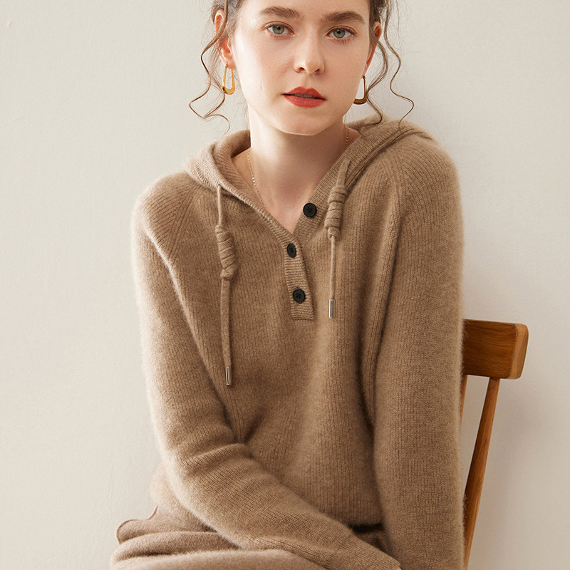 Demi-season knitted hoody