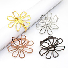 新款酒店金属花朵餐巾圈餐巾环餐巾扣金色口布环厂家批发