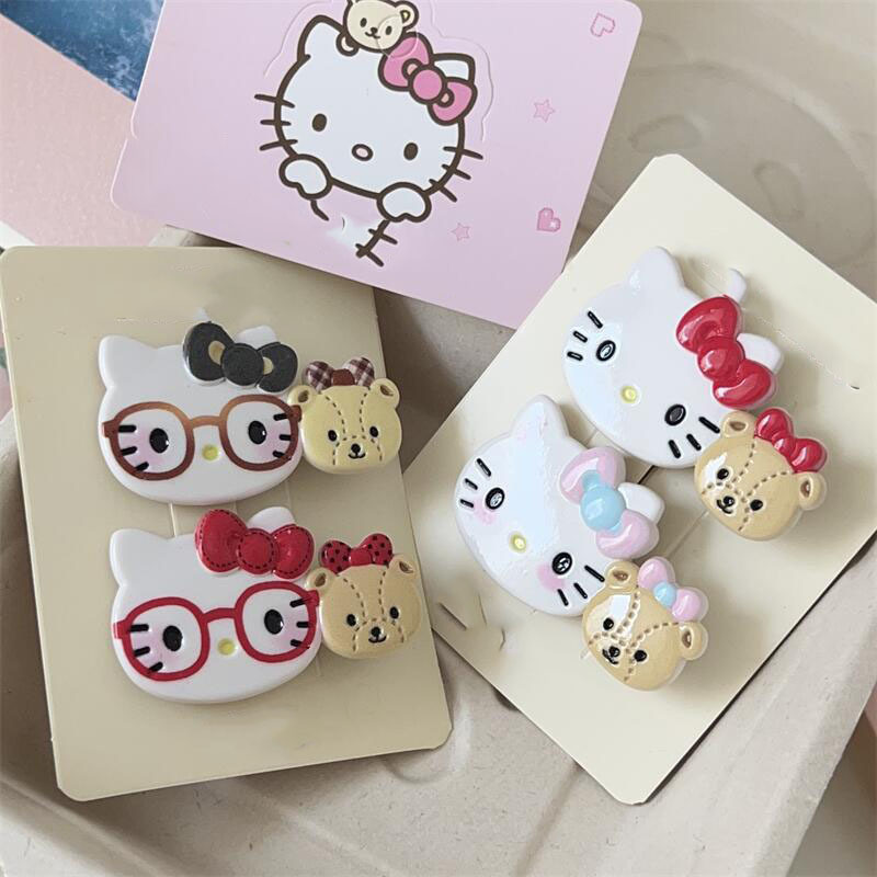 kt小伙伴卡通发夹软萌少女心成品刘海边夹小熊小猫鸭嘴夹发饰发卡|undefined