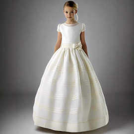 速卖通亚马逊外贸白色晚礼服宫廷蓬蓬裙无袖表演主持生日钢琴走秀