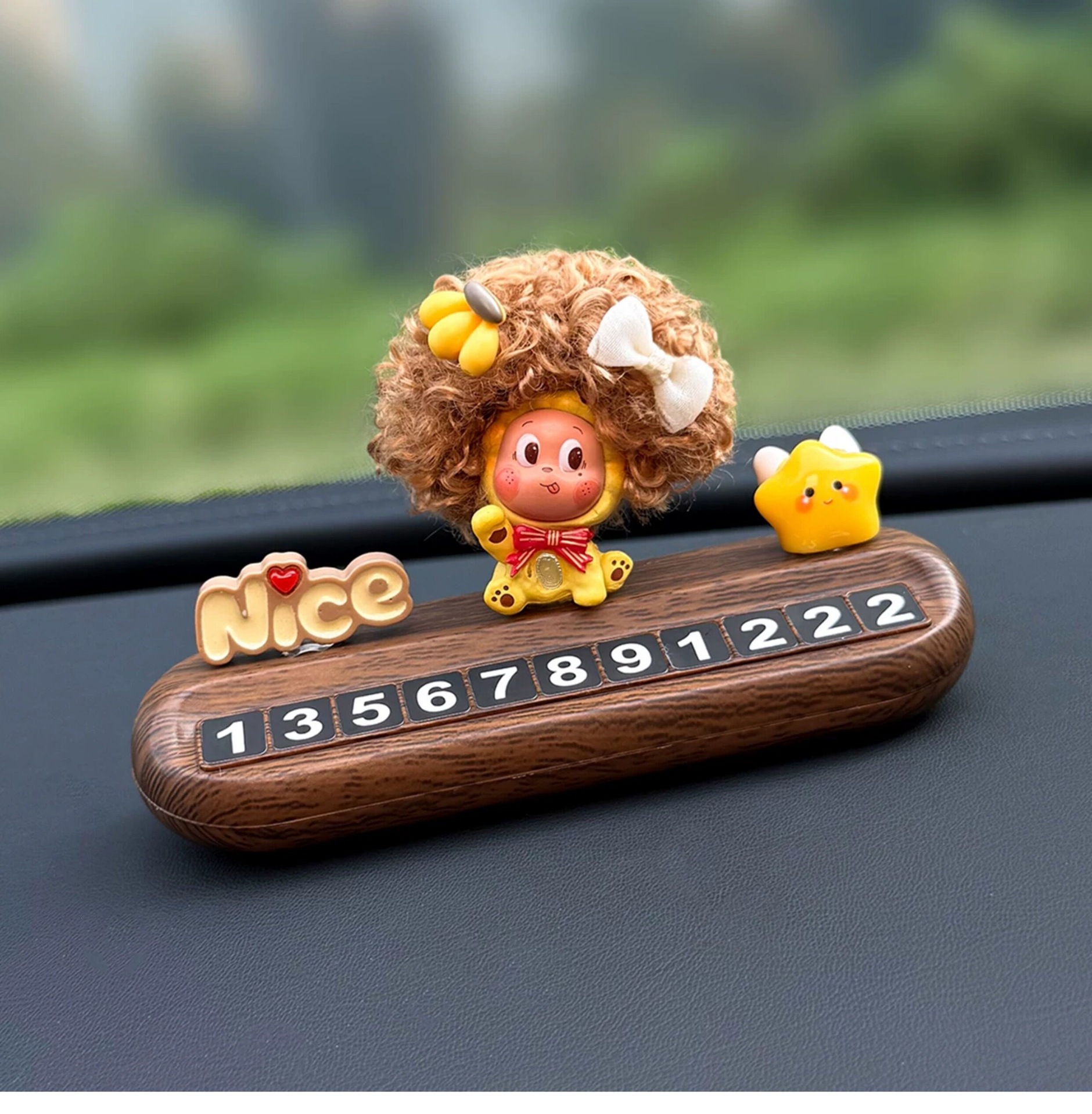2026 New Star-Shaped Temporary Parking Number Plate for Car, Cute Female Car Phone Number Plate