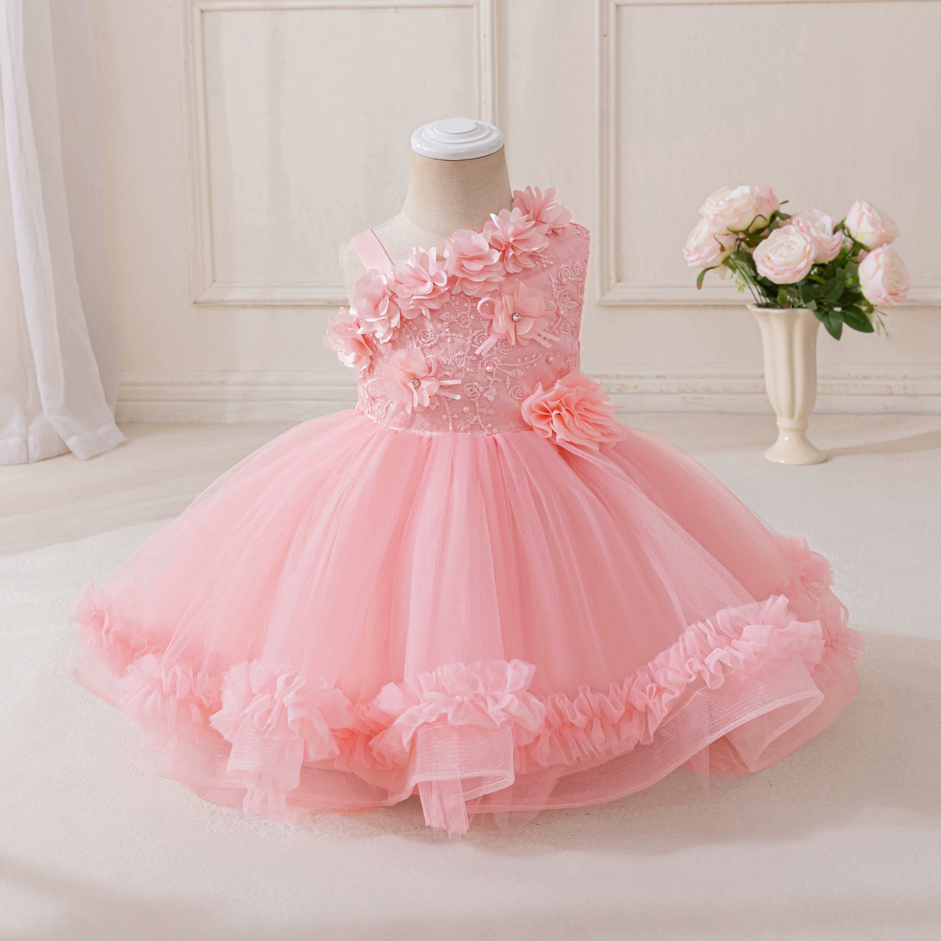 Трансграничные детские спектакли платье с полужестком платье принцессы для девочек