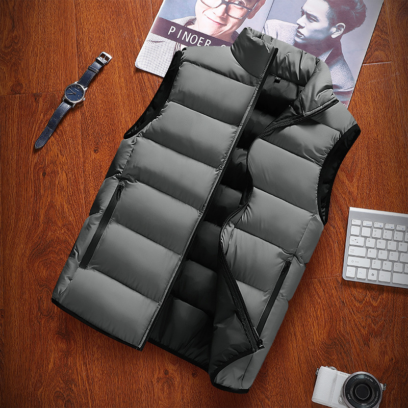 Autumn demi-season men's casual keep warm vest with down