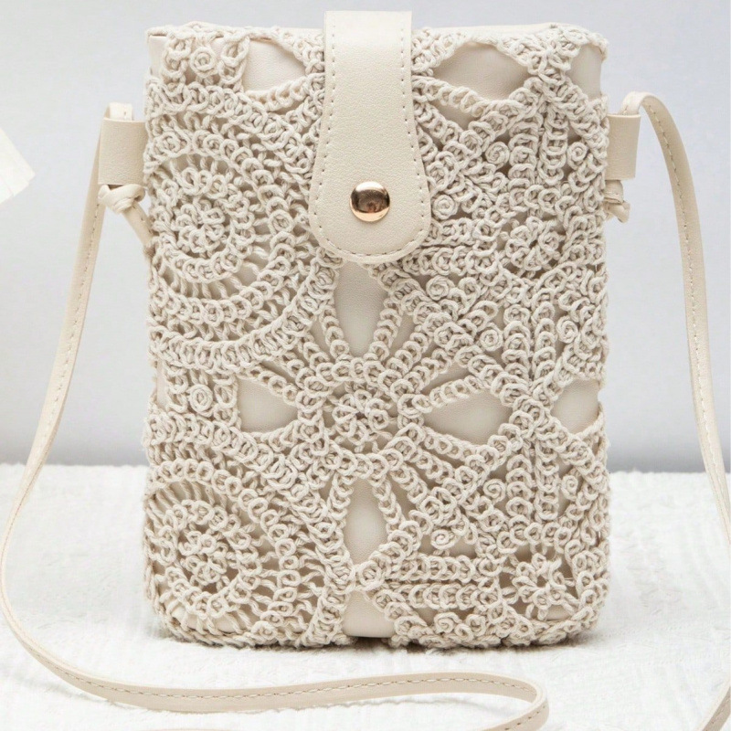 Transfronterizos de encaje trenzado damas mochila de moda algodón hueco bolso de hombro bolso de brazo bolso de mano bolso vacacional