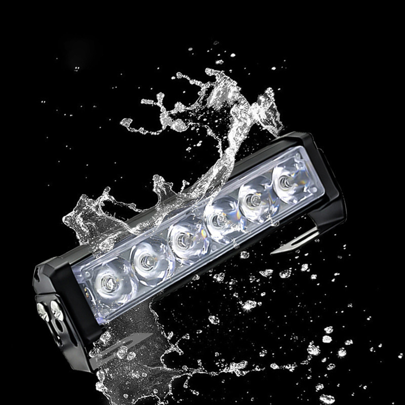 One-on-two remote control net flash light COB bar light daytime running light white red blue three-color car modified strobe light