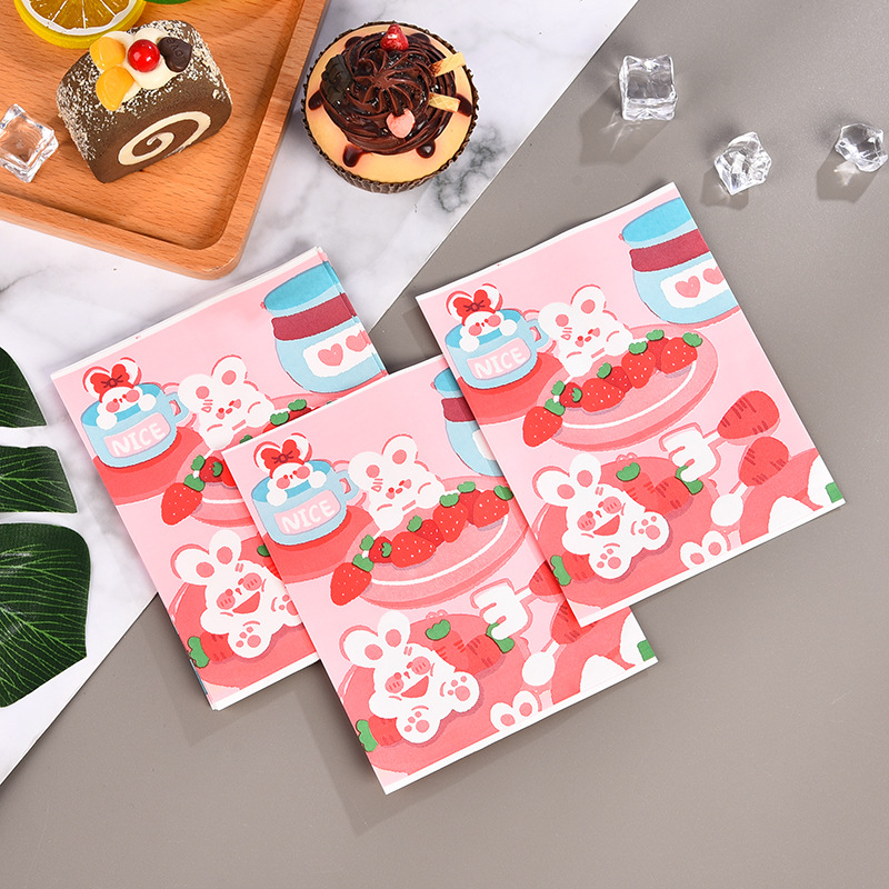 定 制水墨印刷防油小吃打包纸袋食品级糖果礼物袋批发