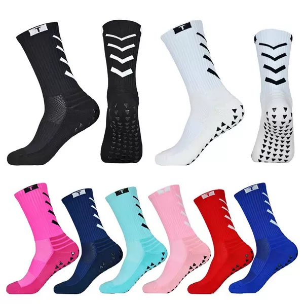 Mid-Calf Socks, Dotted Football Socks, Practical Professional Competition Basketball Sports Socks, Towel Bottom Non-Slip Wear-Resistant Silicone Socks