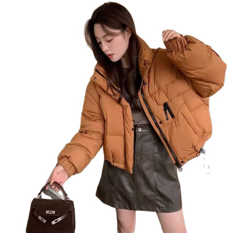 2025秋冬羽绒服女短款韩版立领小个子加厚面包服时尚保暖外套冬潮|undefined