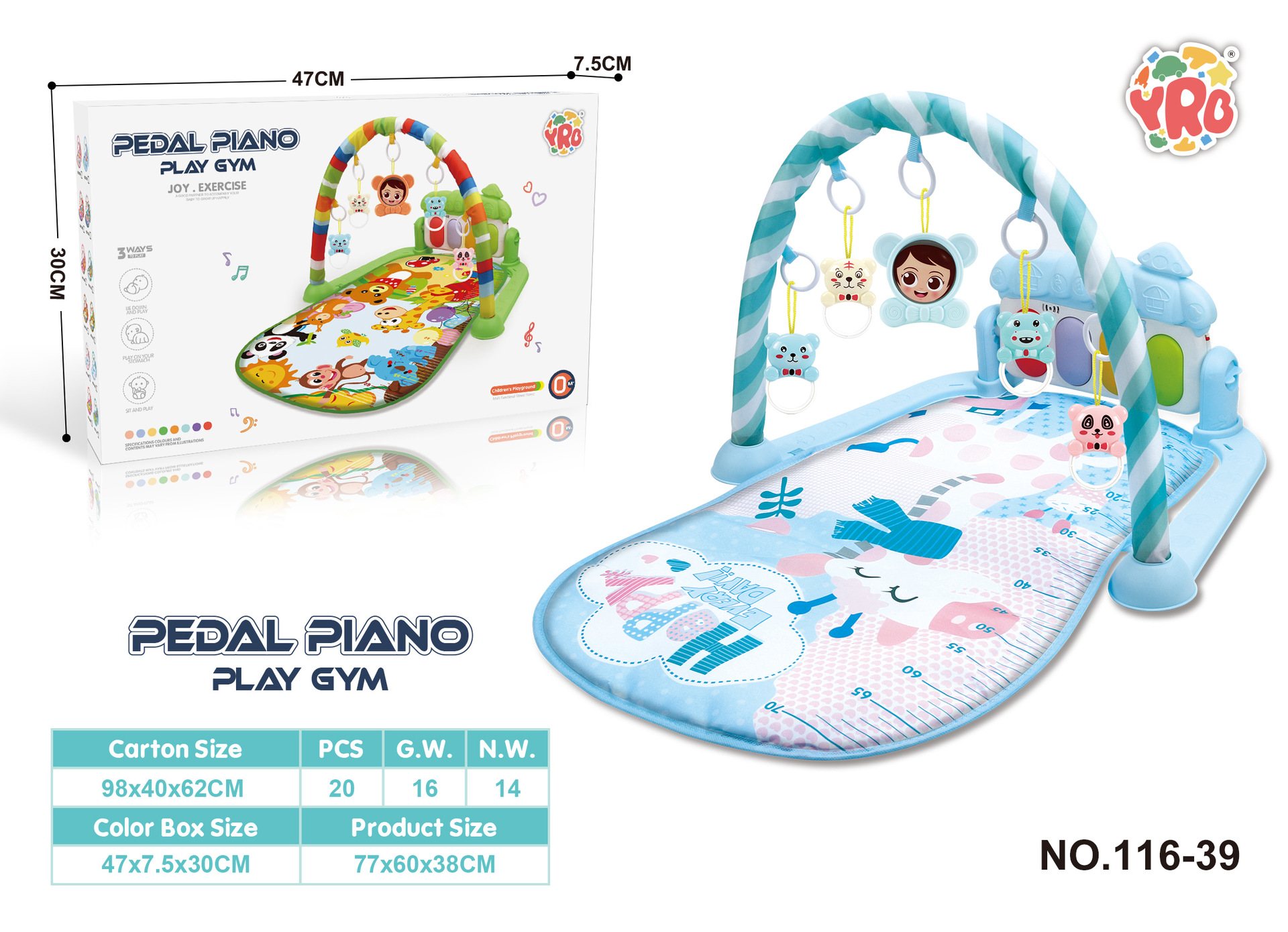 Yrb Amazon フィットネススタンド 0-36 ヶ月のおもちゃ新生児音楽フィットネスデバイスベビーピアノ卸売