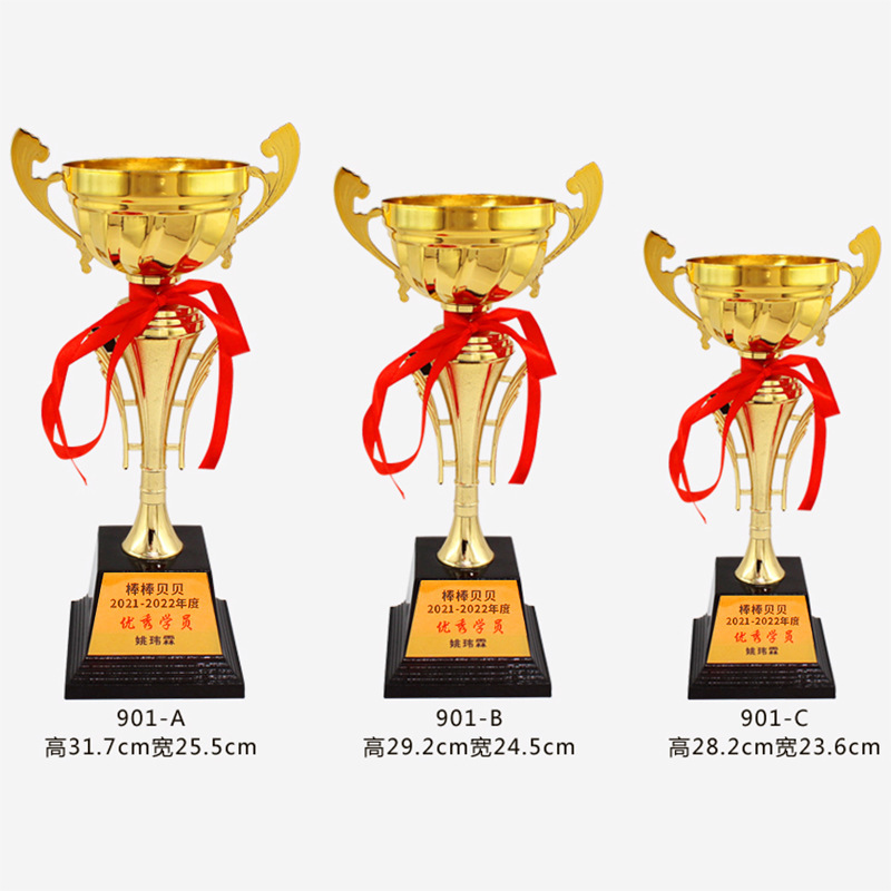 Trofeo metálico de recuerdo para eventos de celebración universales, premio para reuniones anuales, trofeo empresarial, trofeo de cinco estrellas