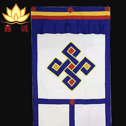 Xizang Buddhist Articles Xizang Door Curtain Cotton Cloth Sewing Xizang Auspicious Knot Embroidered Fabric Door Curtain Hanging Curtain