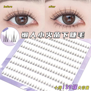 Novice Small Flame Lower Eyelashes Lazy Segmented Large Capacity Natural Plain Daily Self-Grafting False Eyelashes for Women