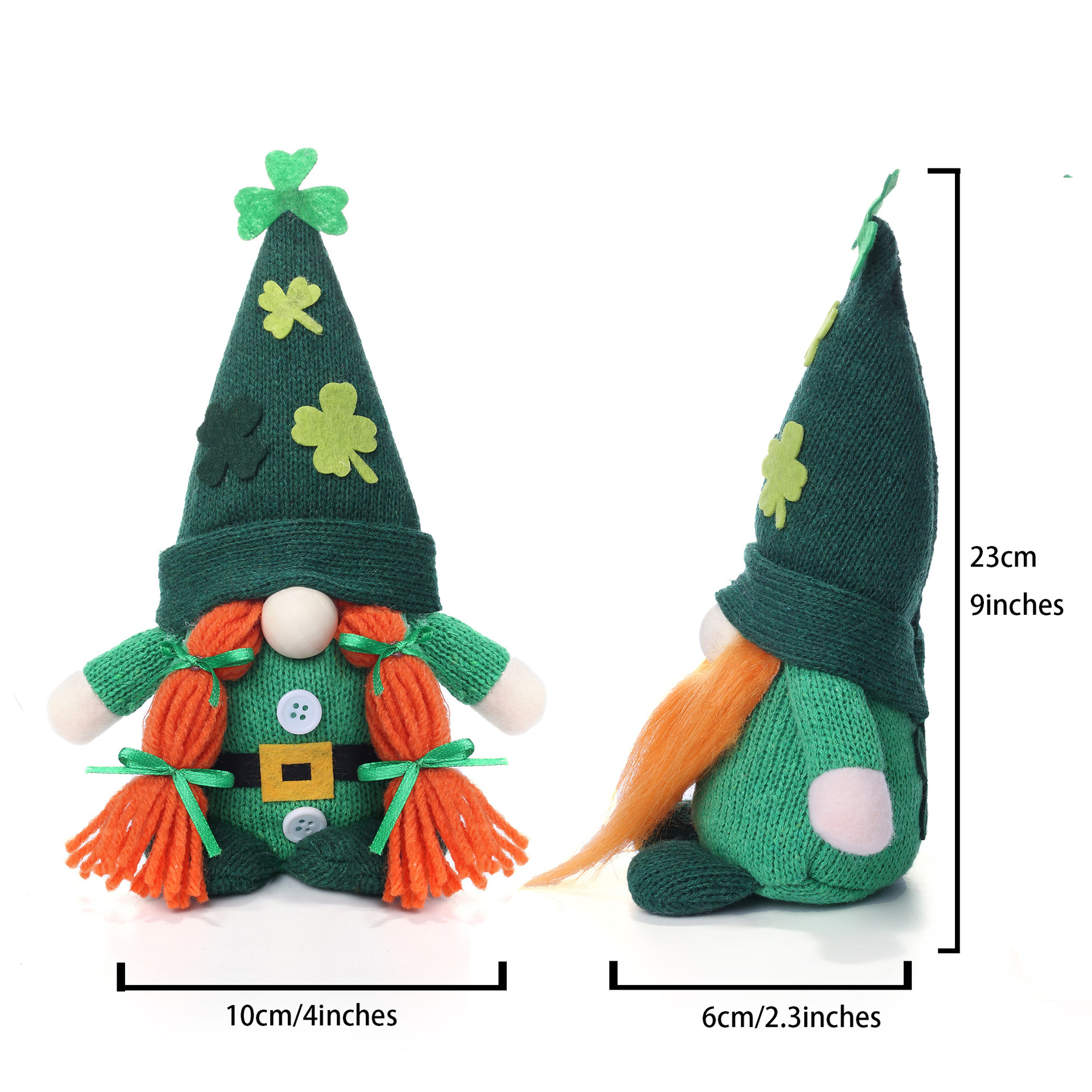 Green Leaf Festival Irish Guardian Santo Patrick Clover sombrero de punto pareja muñeca fiesta Decoración