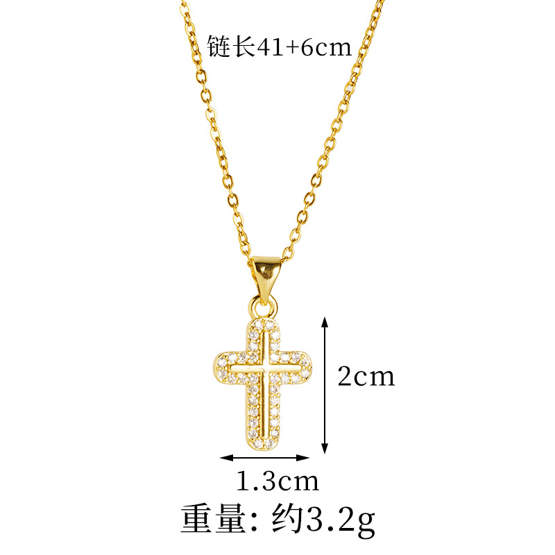 Antiguo collar de cruz de diamantes de estilo europeo y americano de oro de arena Pendientes de diseño femenino Fábrica de joyería de personalidad de todo fósforo al por mayor