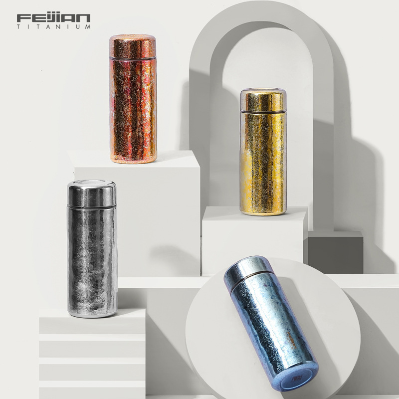 飞剑臻烁中秋钛杯双层纯钛杯车载口袋杯商务纪念赠礼品便携保温杯