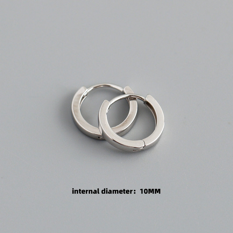 Mode Kreis Sterling Silber Überzug Ohrringe 1 Paar display picture 14