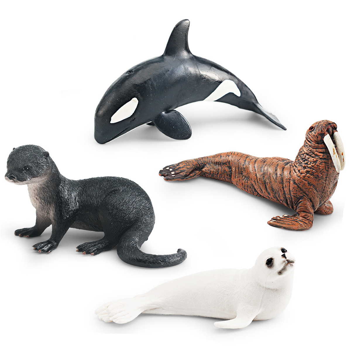 Transfronteriza simulación animal marino modelo rompecabezas cognitivo asesino ballena morsa nutria perro de mar escritorio estática decoración juguete