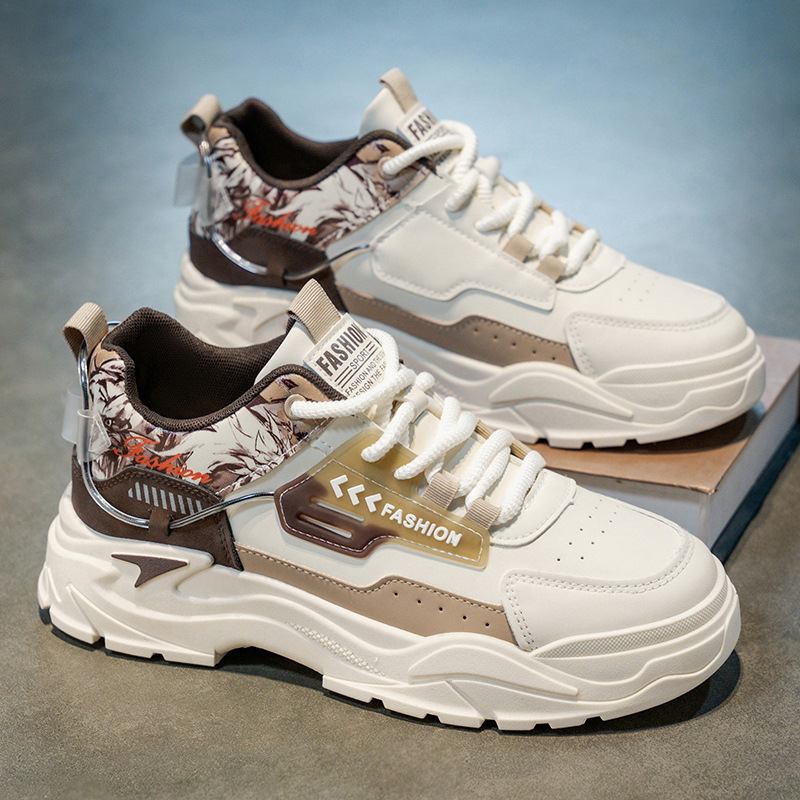 Zapatos de hombre 2026 primavera nuevo cuero transpirable zapatos de skate casuales juveniles zapatos de trabajo antideslizantes con suela gruesa