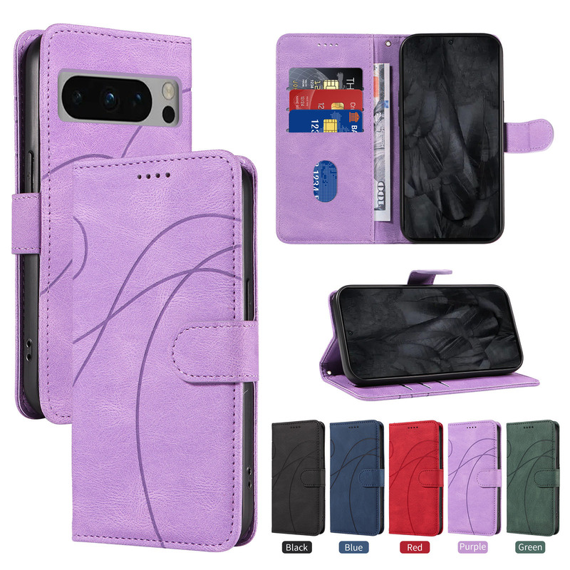 Cross-Border New Model Curved Embossed Leather Case for Google 11A, Pixel 11Pro Flip Cover with Card Slot Wallet