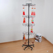 地旋转货架饰品挂件展架袜子围巾摆摊货架手机壳折叠货架
