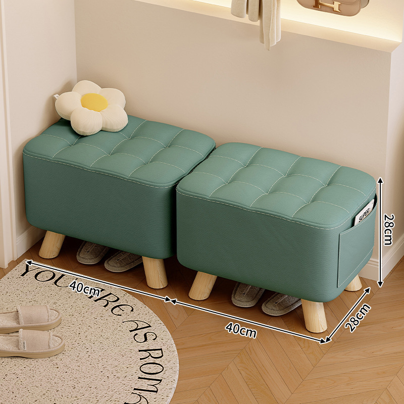 Taburetes de tela, taburetes de sofá de sala de estar, taburetes de cambio de zapatos para el hogar, taburetes bajos, taburetes modernos y simples