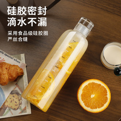 2F時間帶刻度玻璃水杯子耐熱防爆耐高溫高硼硅女豆漿杯家用便攜外