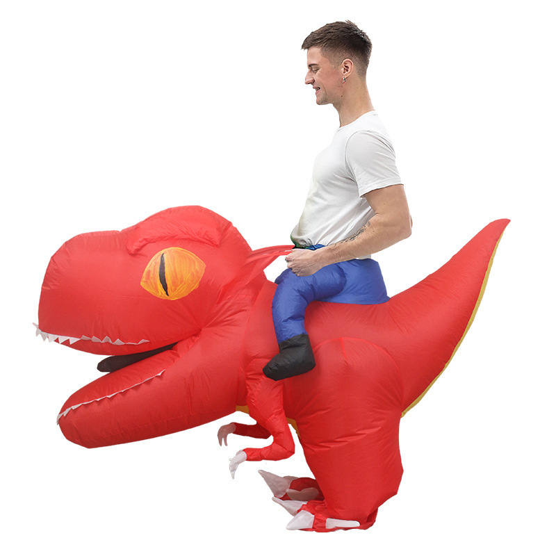 Amazon explosión impresa inflatable T-Rex disfraz Halloween multicolor T-Rex disfraz de fiesta disfraz de muñeca