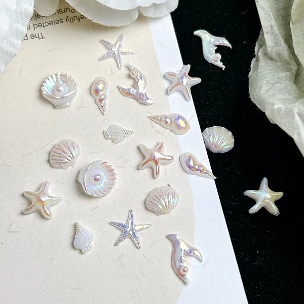 New Ab Ocean Series Nail Art Accessories Shell Starfish Resin Wearable Nail Decoration Materials Nail Accessories