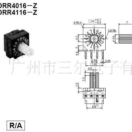 日本富仕测编码开关:DRR4016-各种电子电器调码开关