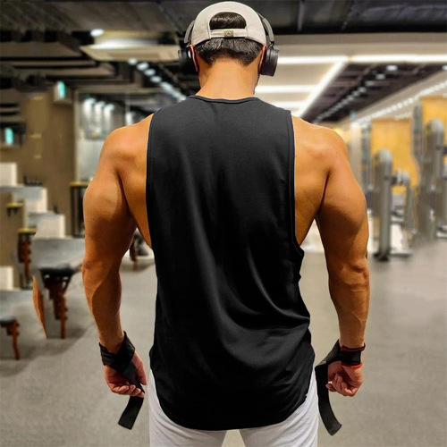 Muscular men's quick-drying thin sports vest fitness training breathable sleeveless shirt outdoor running elastic slim waistcoat