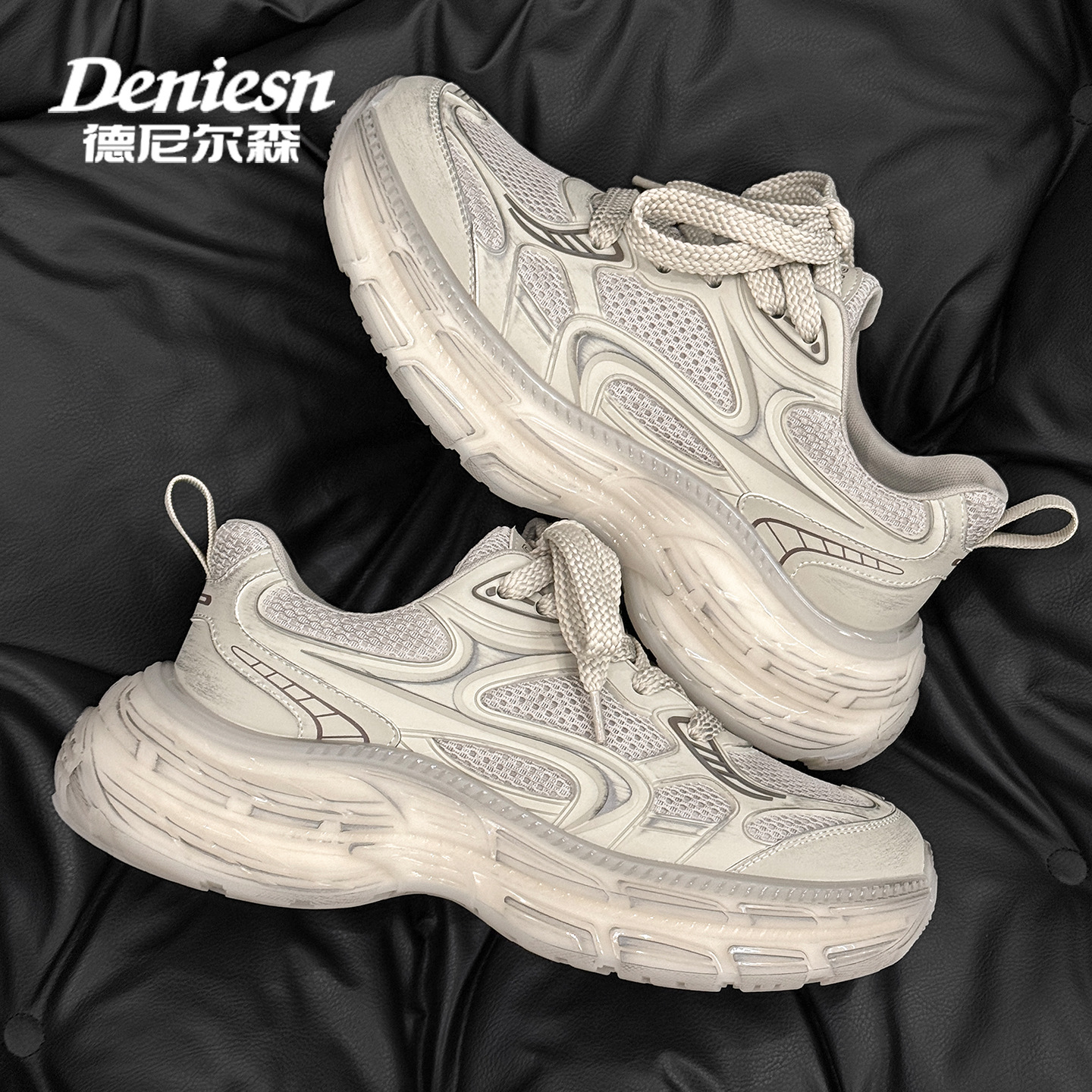 Denilson Thick-Soled Mesh Dad Shoes for Men 2026 Spring New Lightweight Height-Increasing Casual Shoes Versatile Sports Shoes