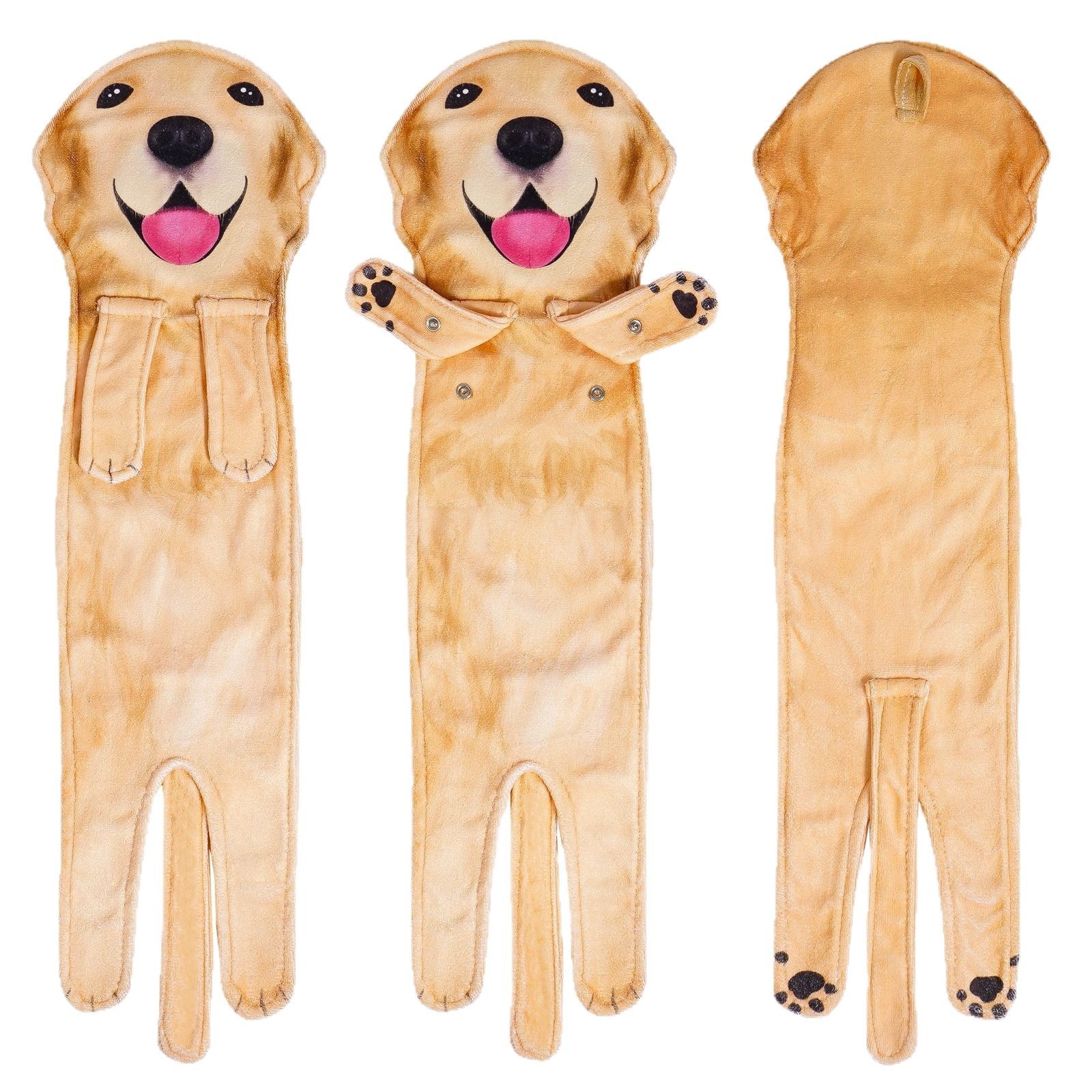 Creatividad transfronteriza realista perro colgar toallas lindas dibujos animados simulación toallas de cachorro absorción de agua toallas faciales