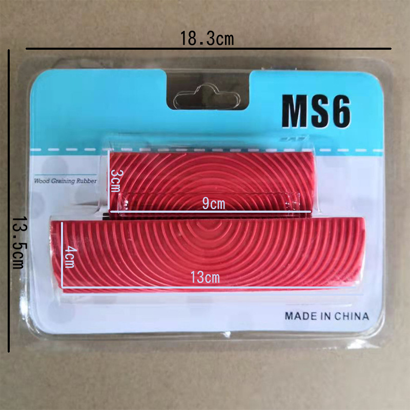 Herramientas de madera transfronterizas mayorista de goma simulación de madera herramientas de madera rodillo de pintura artística de pintura de textura herramientas de decoración