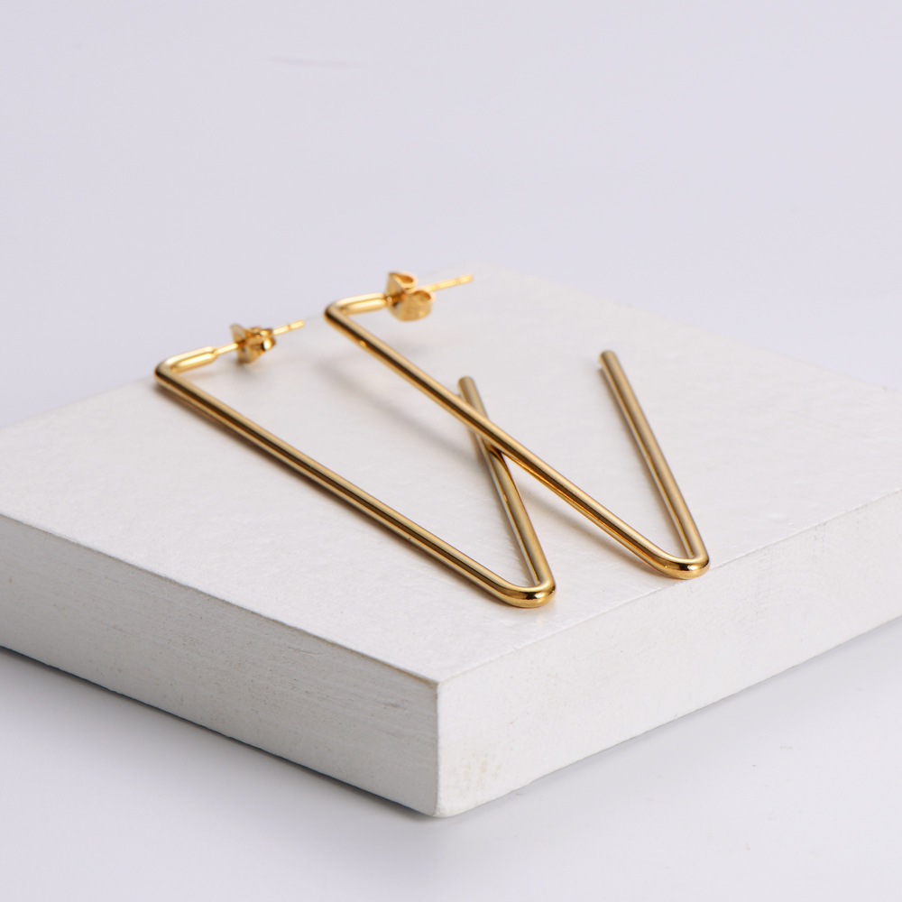 Simple Style U Shape Plating Stainless Steel No Inlaid 18K Gold Plated Earrings display picture 2