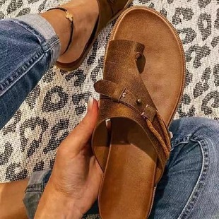 Plus size women's shoes cross-border women's slippers summer sandals new flat flip-flops women's shoes beach Women's Outdoor flip-flops