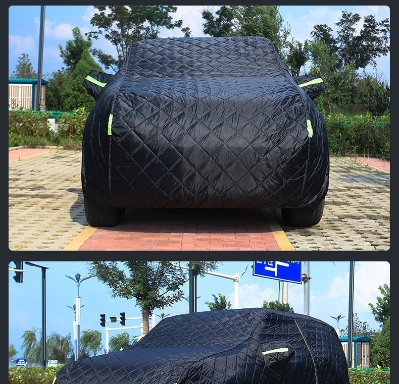 Thickened cotton quilt car cover, sun-proof, rain-proof, hail-proof, sunshade car cover, Oxford cloth, thickened
