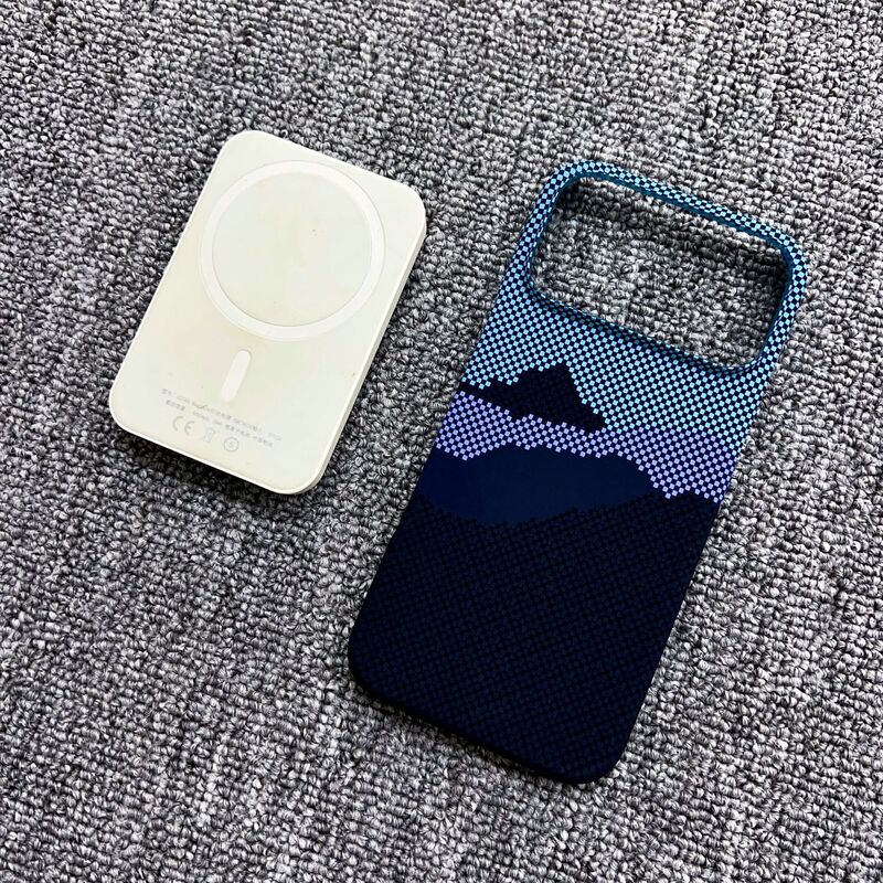 iPhone17ProMax碳纤维纹理手机壳磁吸半包苹果16磨砂PC超薄保护套|undefined