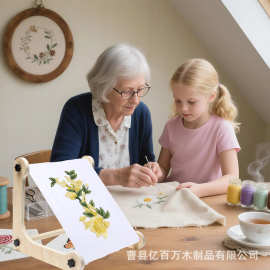 木制刺绣架家用可调节支架绣品展示架十字绣卷轴框架针点支架