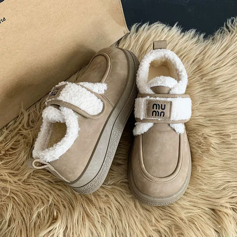 Волшебная наклейка хлопчатобумажная обувь женская зимняя бархатная утолщение 2024 новая взрывная теплая обувь противоскользящая обувь с толстым дном снега сапоги