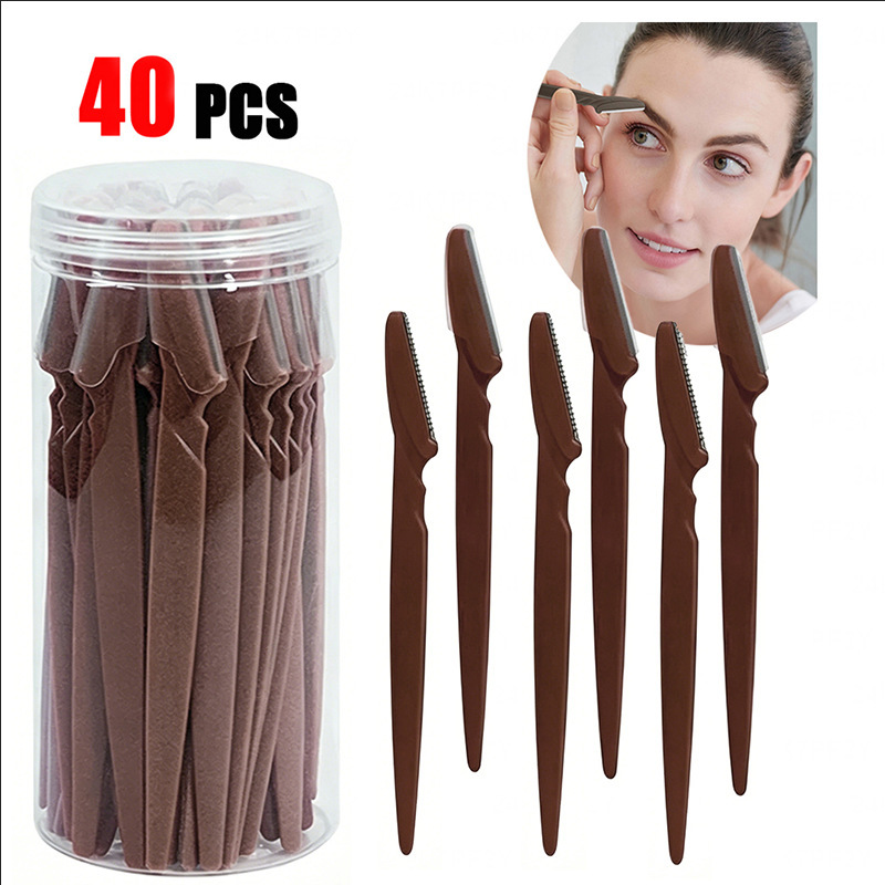 Cross-Border Temu Shein Dropshipping New Model Brown Jar Eyebrow Razor Portable Facial Razor Hair Remover