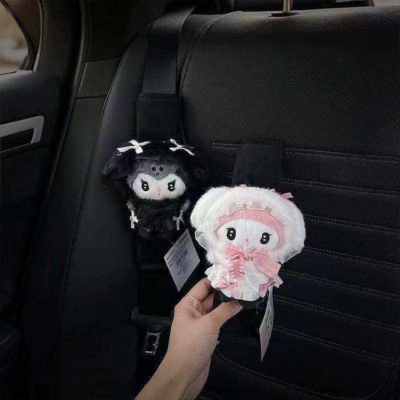 Car Decorative Ornaments, Cute Cartoon Car Seat Belt Shoulder Covers, Protective Covers, Soft Anti-Strangle Covers, Car Dolls