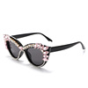 Fashionable glasses, trend retro sunglasses solar-powered, 2022, cat's eye
