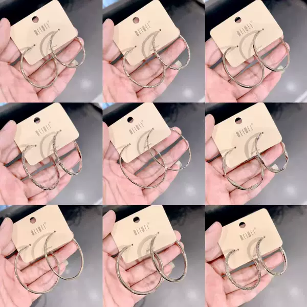 Meiwei Autumn/Winter New Cross-Border Coffee Gold Metal Texture Hoop Earrings Stud Earrings 925 Silver Stud Earrings for Women